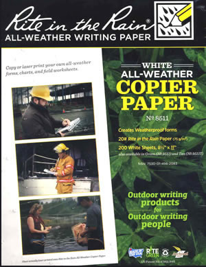 Rite in the Rain weatherproof copier paper
